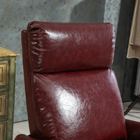Fauteuil de massage électrique moderne en bois, extensible, avec télécommande, zéro gravité, massage complet du corps et revêtement en cuir synthétique