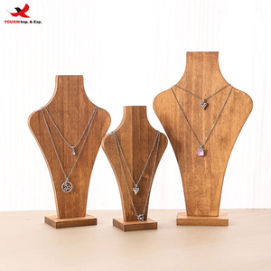 Wooden Necklace <b>Display</b> <b>Stand</b> Mannequin Neck Shape Jewelry Holder Modern Style One Size <b>Rotatable</b> Design GZ RTS Bulk Mixed Order - Product Image 1