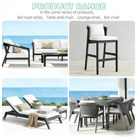 Chaise et table de jardin en aluminium pour restaurant, ensemble de salle à manger pour villa, 8-12 personnes