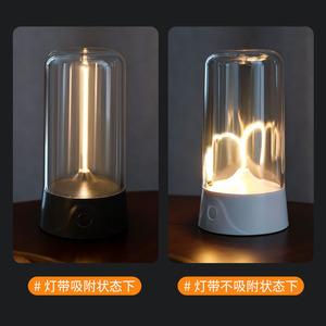 Mood Light Led Night Light Rechargeable Type C Portable For Bedroom Living Room Study Abstract Design Ceramic White Dark Gray - Product Image 4