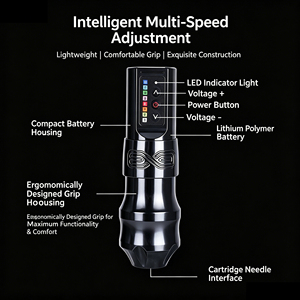 Máquina de Tatuaje Inalámbrica <span class=keywords><strong>FK</strong></span>, Tipo Pluma, Rotativa, con Batería, Carrera de 4.0 mm, 9000 RPM, Motor de Copa Hueca de Aleación de Aluminio para PMU, SMP y Microblading - Product Image 3