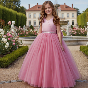 Abito <span class=keywords><strong>da</strong></span> <span class=keywords><strong>principessa</strong></span> con scollo a V alla moda abito <span class=keywords><strong>da</strong></span> <span class=keywords><strong>principessa</strong></span> con strass lucido blu ragazza abito <span class=keywords><strong>da</strong></span> sposa in tulle per ragazze di 10 anni - Product Image 1