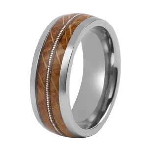 Ring Tungsten Custom Fashion Jewelry Men's Black Zirconium Ring Carbide Titanium Tantalum Ring Stainless Steel For Men