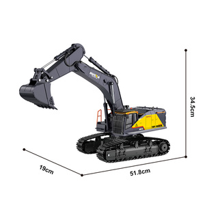 LEHOO Huina <span class=keywords><strong>1592</strong></span> 1/14 22CH RC Excavator Modèle en alliage plastique Excavator Toy Truck Engineering Vehicles RC Car - Product Image 2