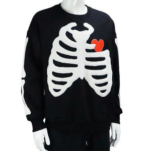 Sudadera Deportiva HG20 Personalizada, Corte Regular, Alta Calidad, Cuello Redondo, Diseño de Esqueleto, para Hombre, Otoño - Product Image 1