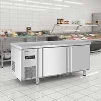 Réfrigérateur commercial XUECUN PLD-12N2(HB) à 2 portes, en acier inoxydable, pour comptoir de cuisine, congélateur pour restaurant