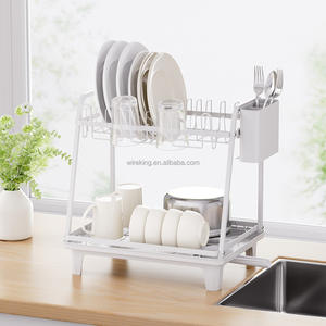 WIREKING Escurridor De Platos De 2 Niveles Con Function De Drenaje Automatico Estantes Fregadero De Cocina Para Utensilios Tabla - Product Image 4