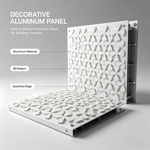 Système de façade en aluminium 3D, panneau décoratif de forme spéciale pour bâtiment culturel, hall commercial - Product Image 5