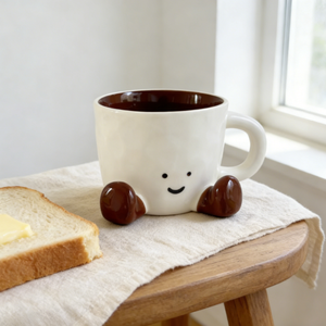 Taza de <span class=keywords><strong>Café</strong></span> de Cerámica de Porcelana Ecológica con Diseño <span class=keywords><strong>Kawaii</strong></span> de Piesitos Adorables para Té, Leche, Hogar y Oficina, Apta para Microondas - Product Image 4