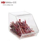 Usine DSP Vietnam, boîtes à bonbons miniatures empilables en acrylique personnalisées, présentoirs de cubes à bonbons en acrylique délicats pour les magasins et les supermarchés