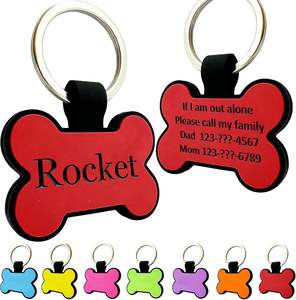 Collier gonflable en silicone et acier inoxydable avec <span class=keywords><strong>code</strong></span> QR imprimé en forme d'os pour chien et chat personnalisable - Product Image 3