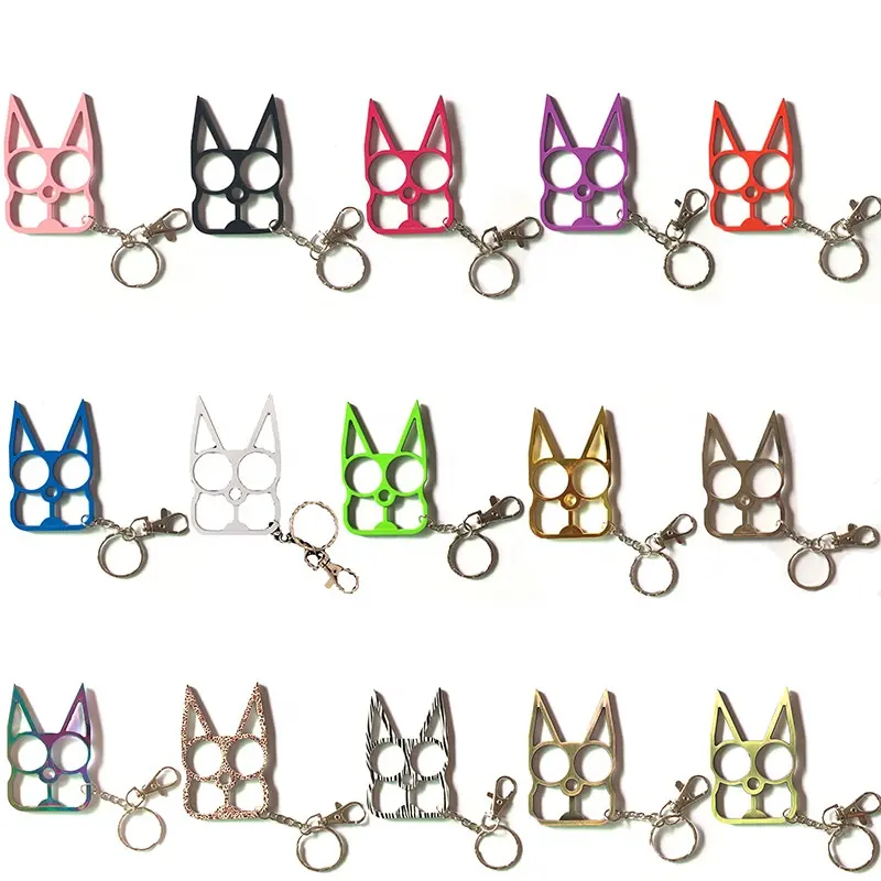 Multi-function Portable Cute Cat Ear Keychain Ladies Bag Accessories Keyring Girls Outdoor Metal Alloy Bottle Opener Key Chain