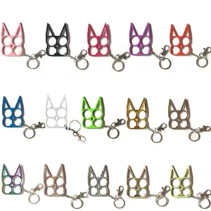 Multi-função portátil bonito gato orelha Keychain senhoras saco acessórios chaveiro meninas outdoor metal liga abridor de garrafas chaveiro