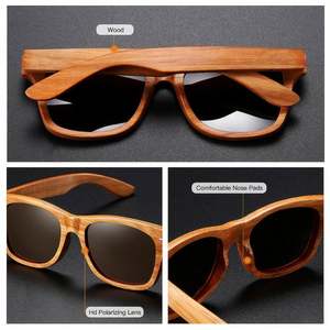 Gafas de Sol Polarizadas de Madera Natural para Hombre y Mujer, Gafas de Sol Cuadradas de Bambú - Product Image 5
