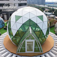 8m 9m 10m dôme en verre maison préfabriquée avec porte en verre triangulaire pour l'hôtel et l'exposition