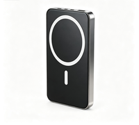 Batterie externe sans fil magnétique multicolore, capacité 1w/2w, charge rapide sans fil, affichage numérique, batterie externe portable mince