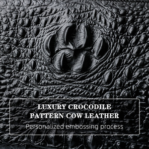 Long <span class=keywords><strong>portefeuille</strong></span> en <span class=keywords><strong>cuir</strong></span> de crocodile pour hommes avec fermeture à glissière à la mode, fabriqué à la main pour le voyage - Product Image 5