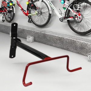 YS BR 3 <span class=keywords><strong>Portabici</strong></span> <span class=keywords><strong>Doppio</strong></span> <span class=keywords><strong>da</strong></span> Parete con Supporto Ribaltabile in Acciaio e Verniciatura a Polvere Rossa, Facile Installazione per Garage e Capanno - Product Image 4
