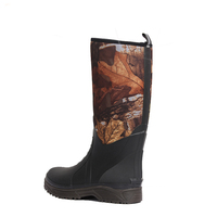 Bottes de chasse en néoprène imperméables et isolantes, hautes jusqu'au genou, en caoutchouc camouflage, pour l'extérieur, personnalisées en usine, de haute qualité, pour l'hiver et l'automne, avec talon rehaussant