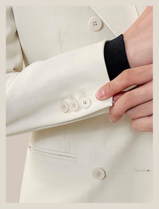 <span class=keywords><strong>Traje</strong></span> de Lana de Doble Botonadura Estilo <span class=keywords><strong>Italiano</strong></span> para Hombre, Casual, de Negocios, <span class=keywords><strong>Corte</strong></span> Entallado, Chaqueta de <span class=keywords><strong>Traje</strong></span> Blanca - Product Image 6