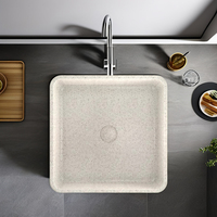Lavabo Carré Moderne en Béton de Petite Taille Mohom pour Salle de Bain et Cuisine