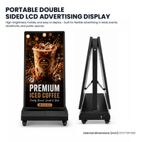 Écran d'affichage numérique portable LCD double face haute luminosité de 55 pouces pour la publicité en détail