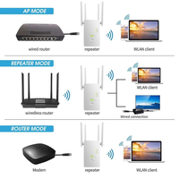 Extensor WiFi Inalámbrico AC1200 5G Router AP Repetidor de Doble Banda Amplificador de Señal 802.11AC de Largo Alcance Punto de Acceso Wi-Fi de 1200Mbps