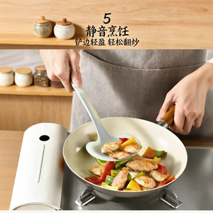 Semi Transparent Silicone Spatula Ladle Set 3 Pc Heat Resistant Non Stick Cooking <b>Utensils</b> For Kitchen Use - Product Image 3