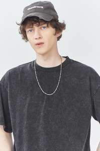 Camiseta de hombre al por mayor, 230g, 100% algodón, lavada al ácido, estilo vintage, corte holgado, oversize, streetwear, con logo personalizado - Product Image 3