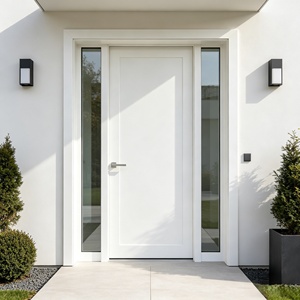 ประตูทางเข้ากระจกสีขาวสไตล์โมเดิร์นมินิมอล – ไฟเบอร์กลาส + พีวีซี ทนทานต่อสภาพอากาศและป้องกันรังสียูวี พร้อมกรอบและตัวล็อค - Product Image 3