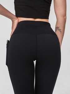Jeggings de sport pour femmes 2025, personnalisés, <span class=keywords><strong>haute</strong></span> élasticité, couleur unie, sans ceinture, avec poches, pantalon de compression pour la course à pied et le yoga pour adultes - Product Image 3