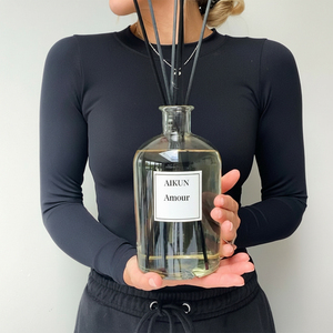 Aikun 1000ml 3 Day Sample 7 Day Ship Custom Lasting Scent Clear Round Glass Sticker <b>Reed</b> <b>Diffuser</b> Box Set for Ecommerce Home - Product Image 4