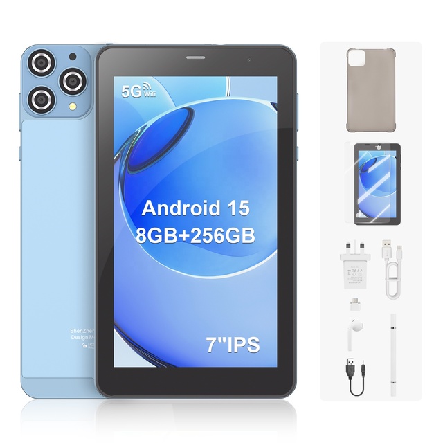 C Idea 7" Tablet Android 15.0 MTK Quad Core 8GB+256GB WIFI Entertainment Tablet SIM Professional 6000mAh Battery USB Type C