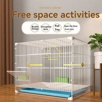 Grand espace pliable fil de fer Cage à oiseaux boîte à eau perruche en métal petit perroquet oiseaux élevage fer Cage plateau plateau en plastique palette