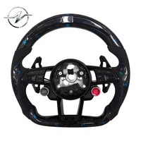 Volant sportif à 3 branches en fibre de carbone forgée avec affichage LED multifonction et démarrage à un bouton pour Audi RS5 Q7 A4 Q3 R8