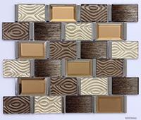 Carreaux de mosaïque en verre laminé en forme de longue bande lisse pour l'entrée d'appartements haut de gamme
