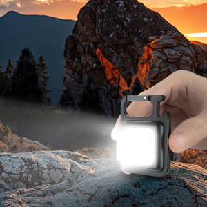 Mini COB portachiavi con luce da lavoro ricaricabile 500 lumen 4 modalità di luce torcia a Led tascabile con staffa pieghevole <span class=keywords><strong>Bot</strong></span> - Product Image 1