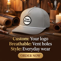 Casquette de course imperméable personnalisée en PVC avec logo, casquette de golf pour homme, casquette de sport performante avec trous découpés au laser