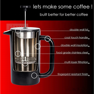 <span class=keywords><strong>Cafetière</strong></span> YITAI <span class=keywords><strong>à</strong></span> double paroi isolée sous vide en acier inoxydable noir mat <span class=keywords><strong>à</strong></span> presse française - Product Image 3