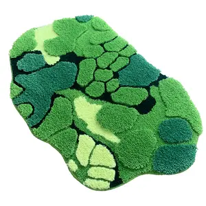 新款3D植绒苔藓脚垫客厅地毯地垫卧室家用浴室防滑垫