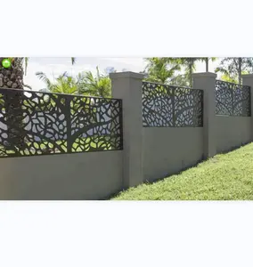 Valla de aluminio personalizada para jardín, paneles de Metal para exteriores, corte láser, privacidad