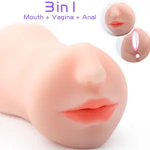 S-HANDE 3 in 1 TPE realistic Vivi male masturbator Pocket Pussy man sex toys Mouth vagina pussy for men masturbating