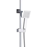 Ensemble de douche de salle de bain en acier inoxydable chromé poli avec robinet électrique, pommeau de douche à effet pluie doux, douchette à main et commande monocommande coulissante