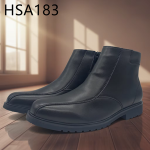 LXG, Chaussures habillées noires à double articulation pour négociations d'affaires, semelle extérieure robuste en caoutchouc avec clous en fer, chaussures formelles mi-montantes HSA114 - Product Image 5