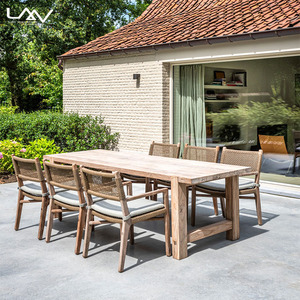 เก้าอี้ไม้สักสำหรับรับประทานอาหารระดับไฮเอนด์สำหรับโรงแรมสวนลานบ้านทำชุดเฟอร์นิเจอร์<span class=keywords><strong>โต๊ะ</strong></span>รับประทานอาหารและเก้าอี้พักผ่อนแบบ<span class=keywords><strong>เก่า</strong></span> - Product Image 1