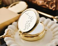 Miroir cosmétique rond gravé au laser UV Htpmart DIY 6,5*6,5 cm, miroir double face
