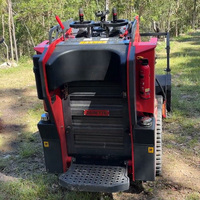 Mini chargeuse sur chenilles Derette XC1100, chargeuse compacte à bras avant avec accessoire de broyeur forestier