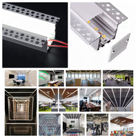 Profilé LED en aluminium extrudé de haute qualité pour plafond en plaque de plâtre, éclairage linéaire dissimulé