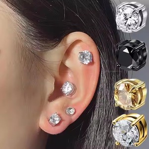 Jingyue Non piercing CZ anallergico in acciaio inox magnete zircone 6 e 8mm <span class=keywords><strong>orecchini</strong></span> a Clip <span class=keywords><strong>orecchini</strong></span> magnetici per gli uomini - Product Image 2
