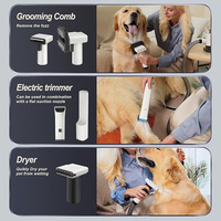 Sèche-cheveux portable pour animaux de compagnie, tondeuse, aspirateur, kit de toilettage 5 en 1, 4 peignes, faible bruit, pour chien et chat